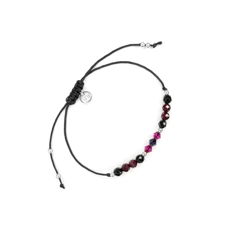 Bransoletka Black Granat Grace Crystals . Silv.jpg