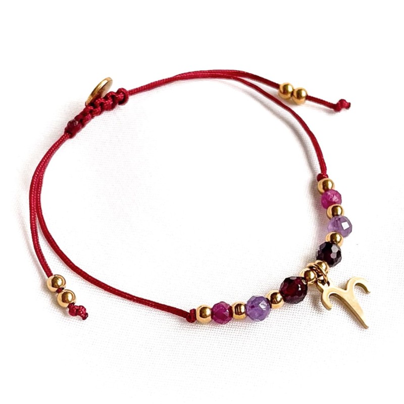 Bransoletka znak BARAN bordo  Large.jpeg