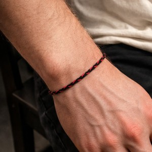 Męska Bransoletka szczęścia pleciona z czerwoną nicią /Lucky B/